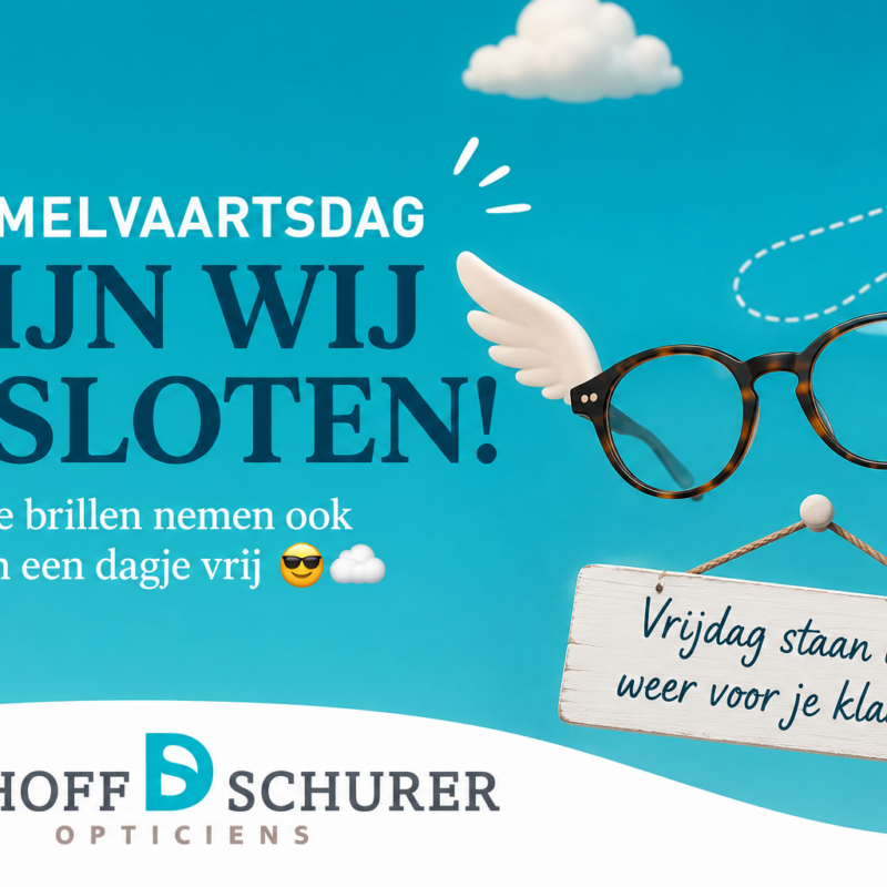 Hemelvaartsdag gesloten